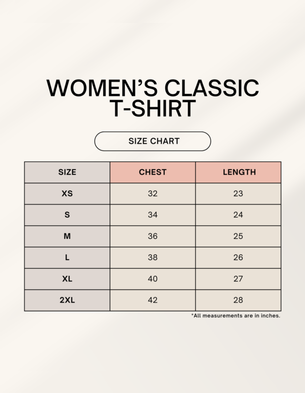 Girls Class Shirt Size chart
