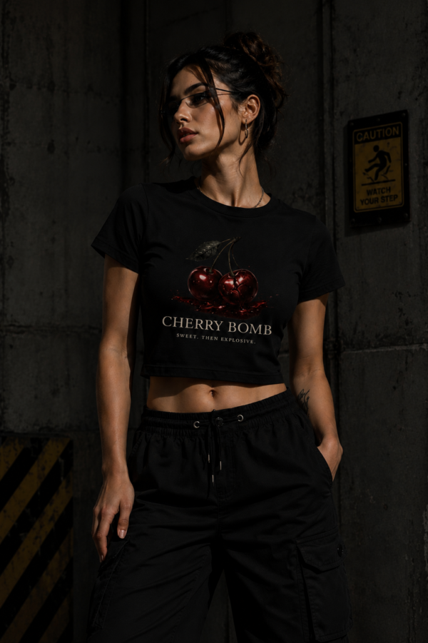Cherry Bomb crop top navy black Cherry Bomb crop top navy black