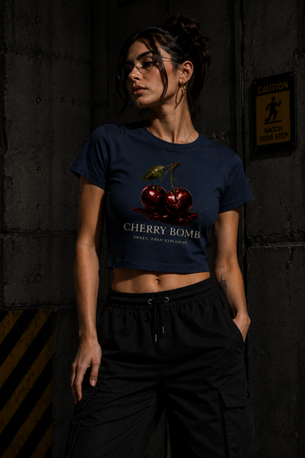 Cherry Bomb crop top navy blue Cherry Bomb crop top navy blue