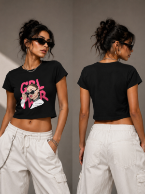 GLR PWR blaack GRL PRW Baby Tee