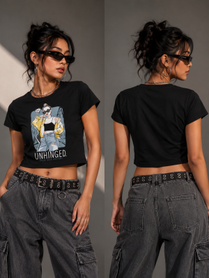 UNHINGED Black Baby Tee