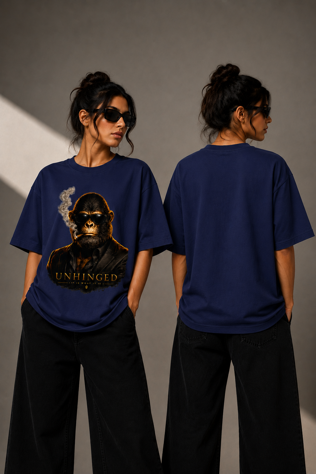 UNHINGED MONKEY Oversized Classic Unisex T-Shirt - Image 2
