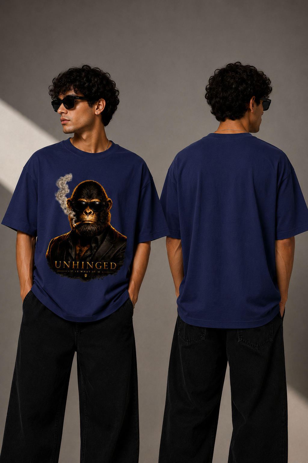 UNHINGED MONKEY Oversized Classic Unisex T-Shirt - Image 3