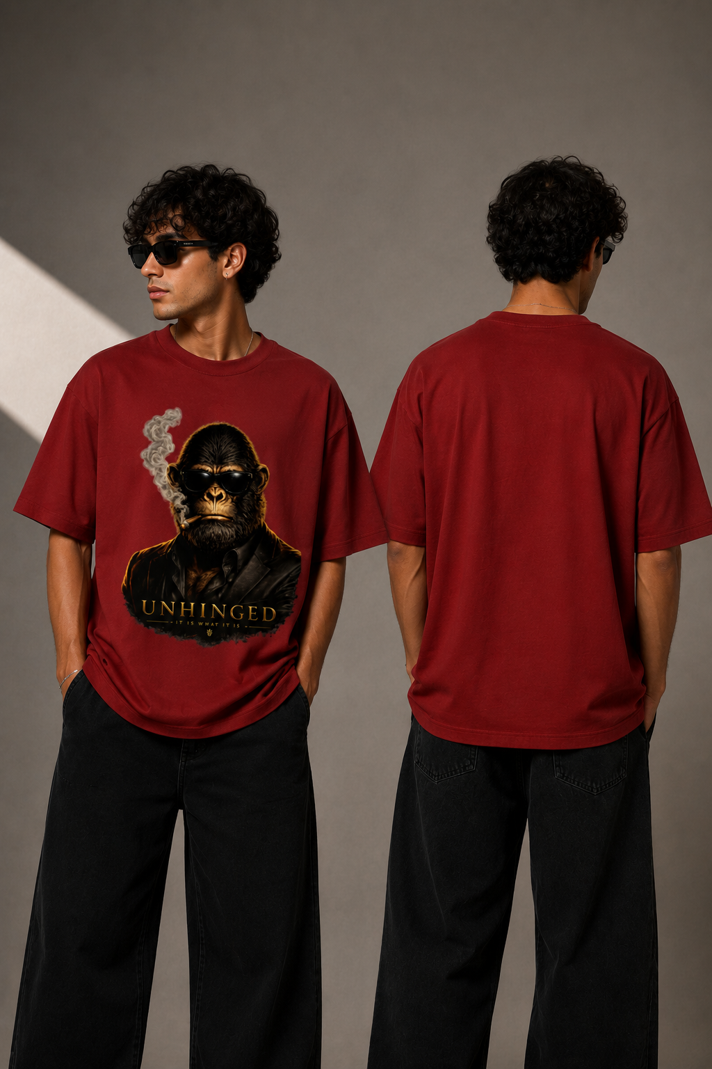UNHINGED MONKEY Oversized Classic Unisex T-Shirt - Image 4