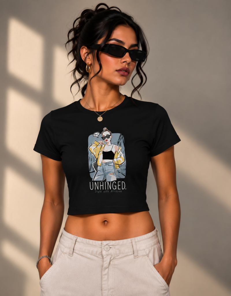 UNHINGED Black Baby Tee