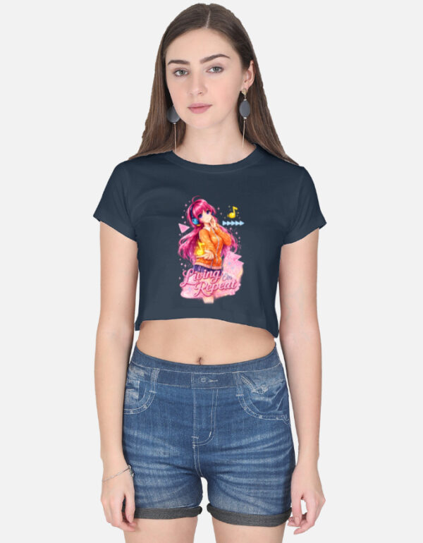 img_44ce86d3fef024.jpg Living On Repeat Crop Top