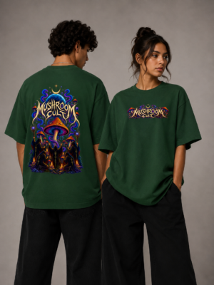 mushroom cult product image green Mushroom Cult Unisex Oversized Classic T-Shirt