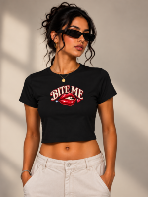 bite me black Bite Me Baby Tee