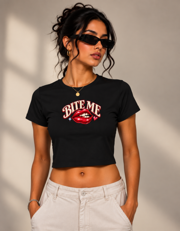 bite me black Bite Me Baby Tee