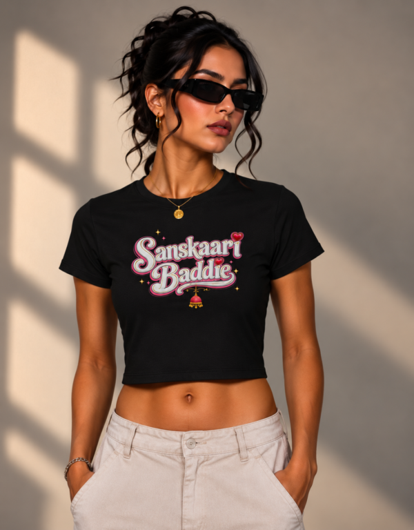 sanskaar baadie black tee Sanskaari Baadie Black Baby Tee
